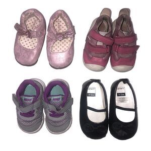 Nike Biomecanics Carter's Lot of 4 Baby Girl Shoes Size 3/4/4.5 18.5/20 6-12m